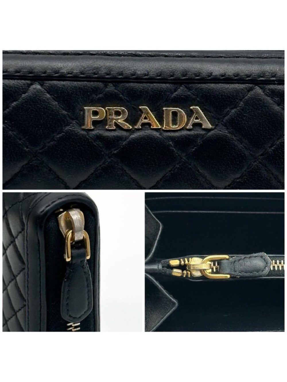 Prada Quilted Lamb Leather Zip Around Wallet Round - Picture 14 of 15